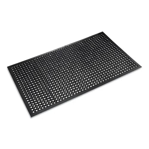 Crown Safewalk-Light Drainage Safety Mat, Rubber, 36" x 60", Black