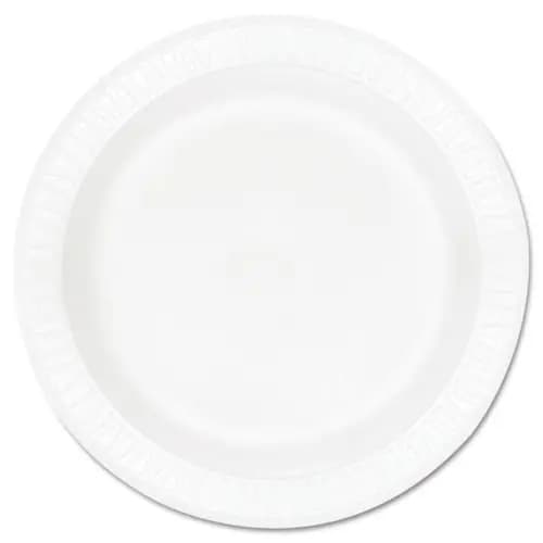 Dart® Concorde Foam Plate, 9" dia, White, 125/Pack, 4 Packs/Carton