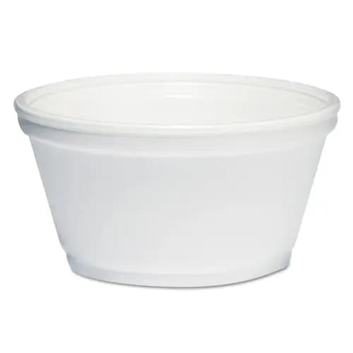 Dart® Foam Container, Extra Squat, 8 oz, White, 1,000/Carton