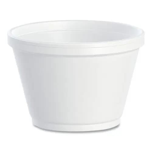 Dart® Foam Containers, 6 oz, White, 50/Bag, 20 Bags/Carton