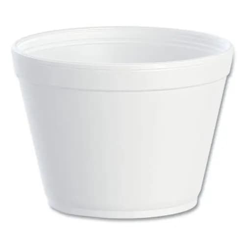Dart® Foam Containers, Extra Squat, 16 oz, White