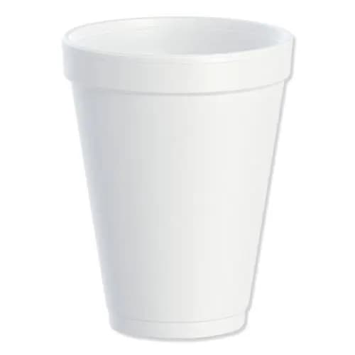 Dart® Foam Drink Cups, 12 oz, White, 25/Bag, 40 Bags/Carton