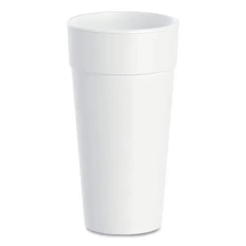 Dart® Foam Drink Cups, Hot/Cold, 24 oz, White, 25/Bag, 20 Bags/Carton
