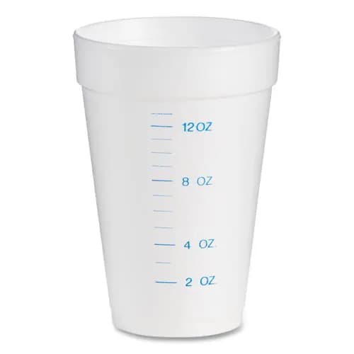 Dart® Graduated Foam Medical Cups, 16 oz, White, 25/Pack, 40 Packs/Carton