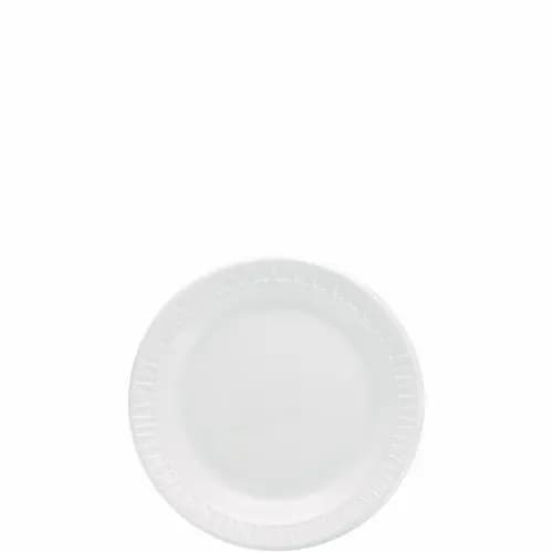 Dart® Mediumweight Foam Dinnerware Plate, 6" Diameter, White, 125/Pack