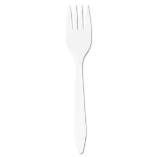 Dart® Style Setter Mediumweight Plastic Forks, White, 1,000/Carton