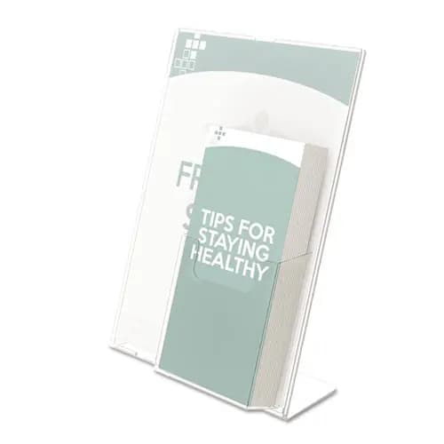 deflecto® Superior Image® Slanted Sign Holder with Pocket