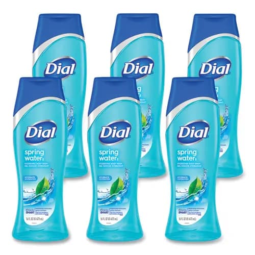 Dial® Body Wash, Spring Water Scent, 16 oz, 6/Carton