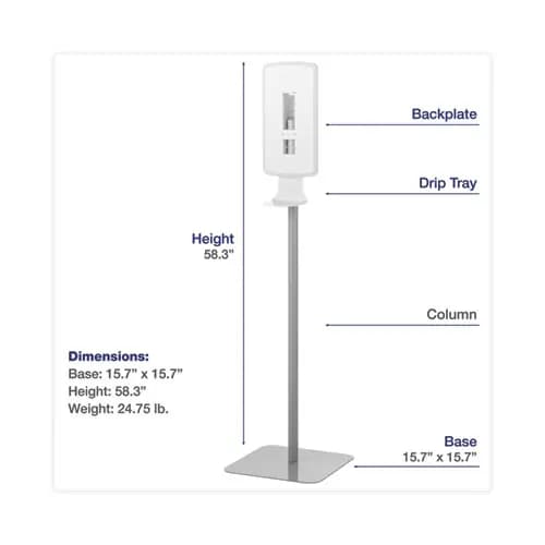 Dial® FIT Touch Free Dispenser Floor Stand, White