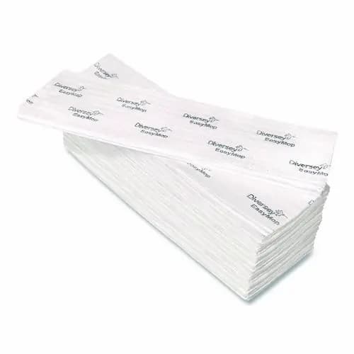 Diversey™ EasyMop Microfiber Dust Mop Pads, 16 x 5.3, White, 50/Pack