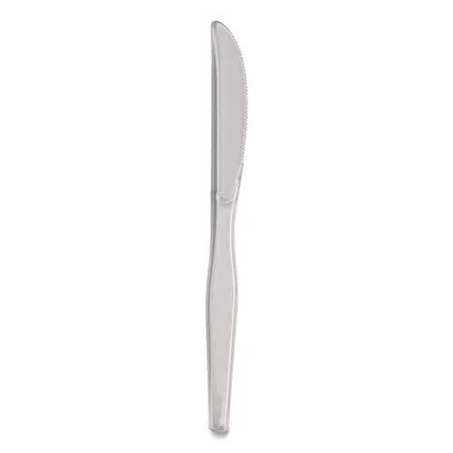 Dixie® Heavyweight Polystyrene Cutlery, Knife, Plastic, Clear, 1,000/Carton