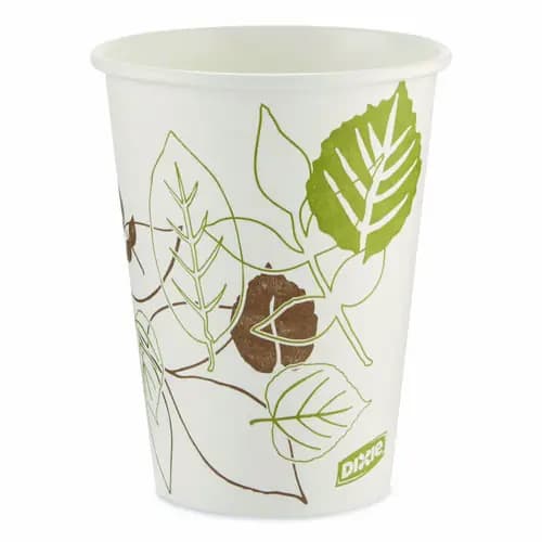 Dixie® Pathways Paper Hot Cups, 12 oz, White/Brown, 50/Pack