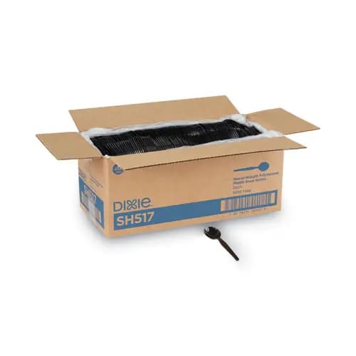 Dixie® Plastic Cutlery, Heavyweight Soup Spoon, Black, 1,000/Carton