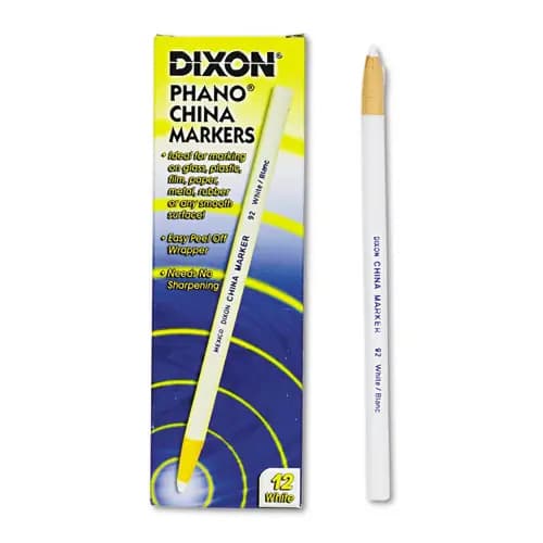 Dixon® China Marker, White, Dozen