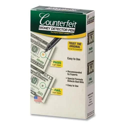 Dri-Mark® Smart Money Counterfeit Bill Detector Pen, U.S. Currency, 12/Pack