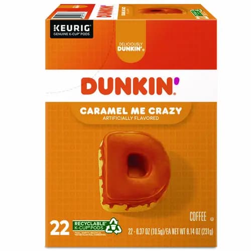Dunkin'® K-Cup Pods, Caramel Me Crazy, 22/Box