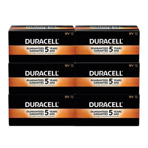 Duracell® CopperTop Alkaline 9V Batteries, 72/Carton