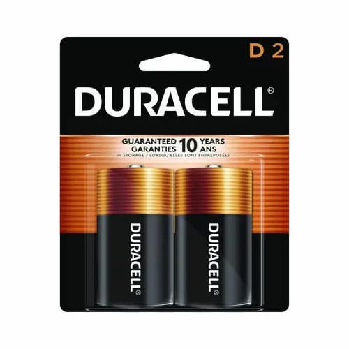Duracell® CopperTop Alkaline D Batteries, 2/Pack