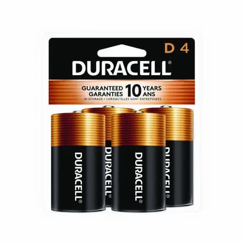 Duracell® CopperTop Alkaline D Batteries, 4/Pack