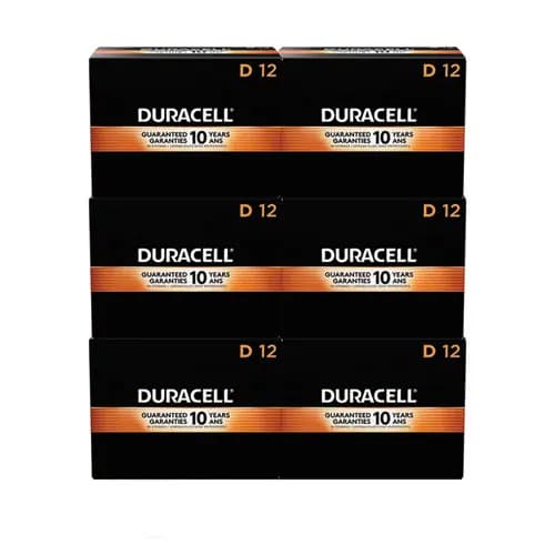 Duracell® CopperTop Alkaline D Batteries, 72/Carton