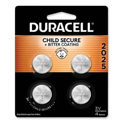 Duracell® Lithium Coin Batteries With Bitterant, 2025, 4/Pack