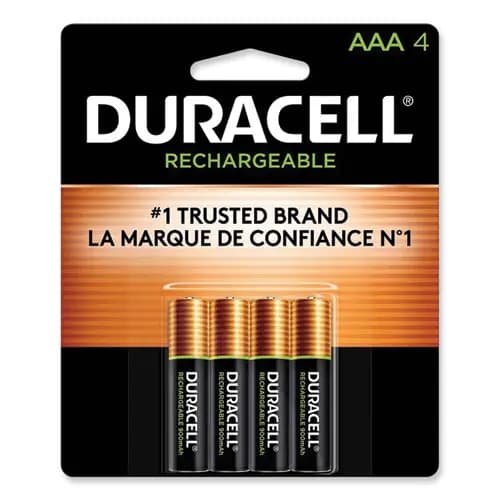 Duracell® Rechargeable StayCharged NiMH Batteries, AAA, 4/Pack