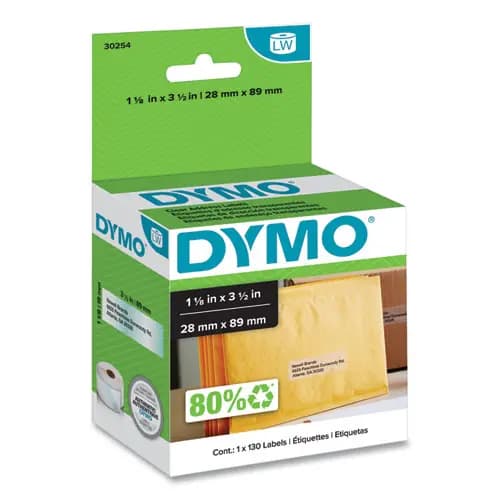 DYMO® LabelWriter Address Labels, Clear, 130 Labels/Roll, 1.12" x 3.5"