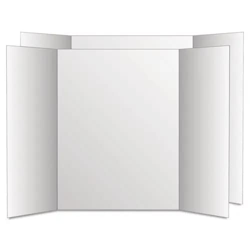 Eco Brites Two Cool Tri-Fold Poster Board, 28" x 40", White/White, 12/Carton