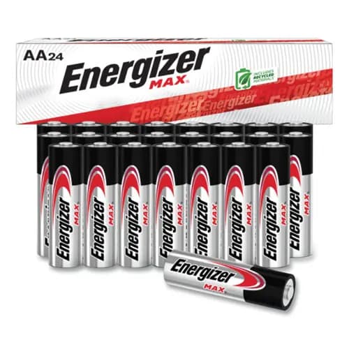 Energizer® MAX AA Alkaline Batteries, 1.5 V, 4/Pack, 6 Packs/Box