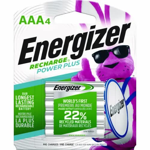 Energizer® NiMH Rechargeable AAA Batteries, 1.2 V, 4/Pack