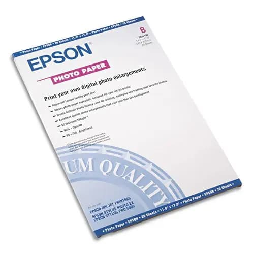 Epson® Glossy Photo Paper, 11 x 17, Glossy White, 20 Sheets