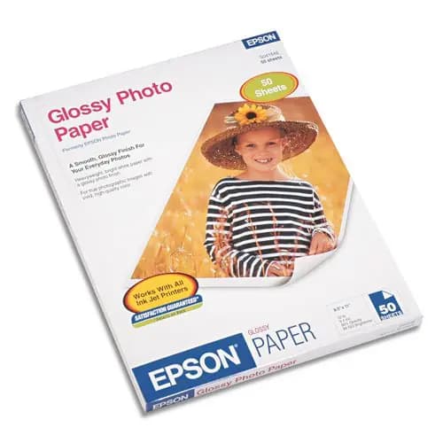 Epson® Glossy Photo Paper, 8.5 x 11, Glossy White, 50 Sheets
