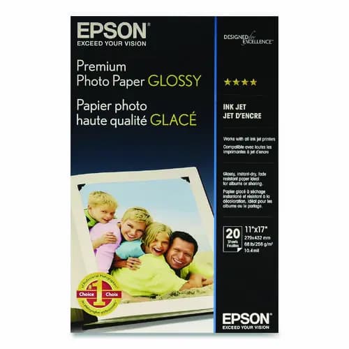 Epson® Premium Photo Paper, 11 x 17, High-Gloss, 20/Pack