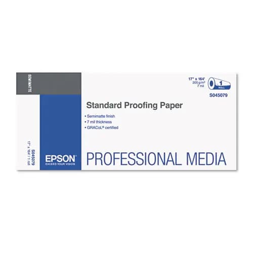 Epson® Proofing Paper Roll, Semi-Matte, 7 mil, 17" x 164 ft, Resin White