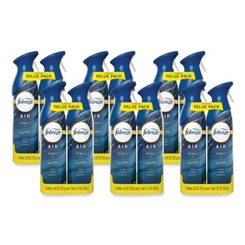 Febreze® AIR, Ocean Scent, 17.6 oz Aerosol Spray, 2/Pack, 6 Packs/Carton