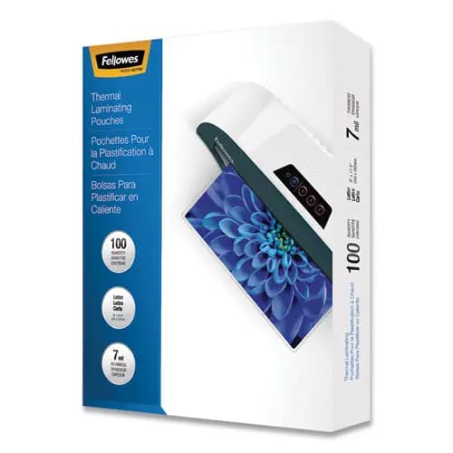 Fellowes® Laminating Pouches, 7 mil, 9" x 11.5", Gloss Clear, 100/Pack