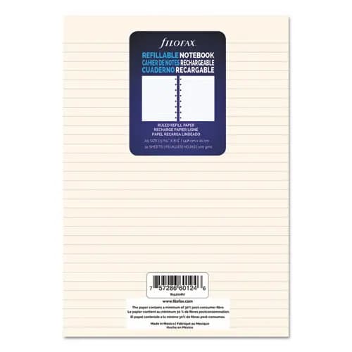 Filofax® Notebook Refills, 8-Hole, Narrow Rule, 32 Sheets