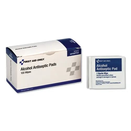 First Aid Only™ Alcohol Cleansing Pads, Dispenser Box, 100/Box