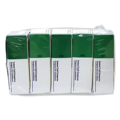 First Aid Only™ Instant Cold Compress, 4" x 5", 1/Box, 5 Boxes/Pack