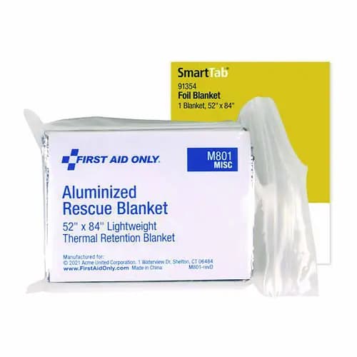 First Aid Only™ SmartCompliance Aluminized Rescue Blanket, Silver