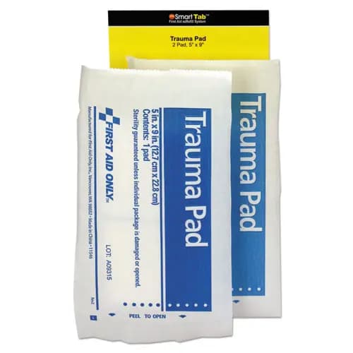 First Aid Only™ SmartCompliance Refill Trauma Pad, 5 x 9, White, 2/Bag