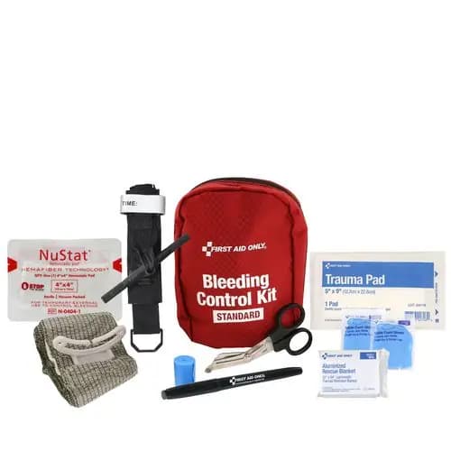 First Aid Only™ Standard Pro Bleeding Control Kit, 14 Pieces, Fabric Case