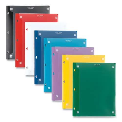 Five Star® Two-Pocket Portfolio Clear View, 11" x 8.5", Randomly Assorted