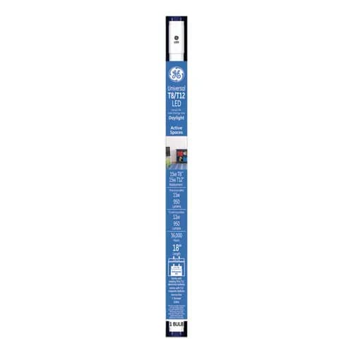 GE 18" T8/T12, 15W, 11W, Daylight, 18.5" LED Tube, 6/Carton