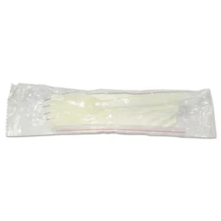 GEN Wrapped Cutlery Kit Spork/Straw/Napkin, 5.25" White