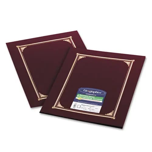 Geographics® Certificate/Document Cover, Burgundy, 6/Pack