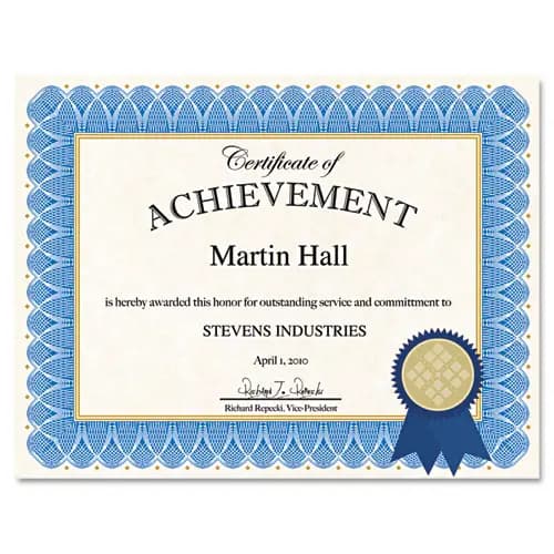 Geographics® Certificate Kit, Blue Spiral with Blue Border