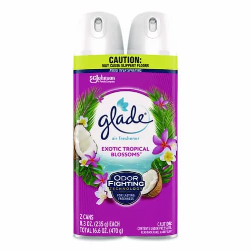 Glade® Air Freshener, Exotic Tropical Blossoms, 8.3 oz Can, 2/Pack