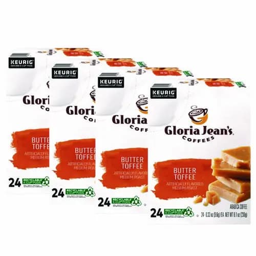 Gloria Jean's® Butter Toffee Coffee K-Cups, 96/Carton