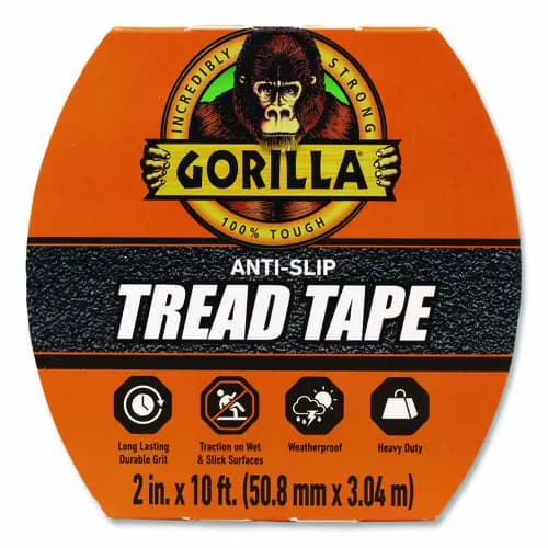 Gorilla® Tread Tape, 3" Core, 2" x 10 ft, Black
